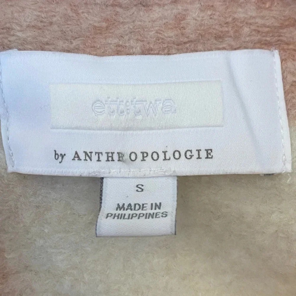 Anthropologie Ett:Twa Pink Buffalo Check Thick Open Shacket Coatigan Size Small - Picture 7 of 9